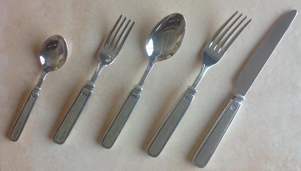 Italian Pewter Flatware, Firenze pewter flatware by Valpeltro